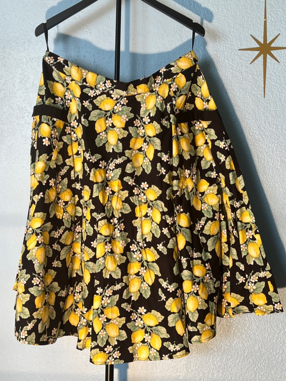 Hell Bunny Lemon Print A-Line Skirt